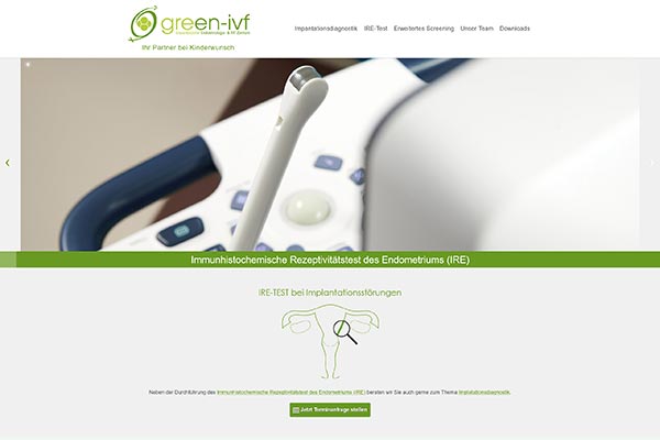Neue Website von green-ivf zum IRE-Test online